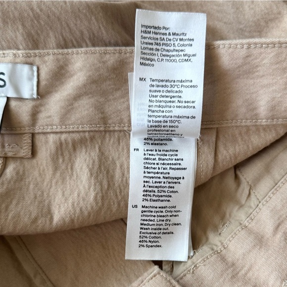 NWOT COS Tan Straight Textured Pants Trousers Size 8 - Picture 6 of 6